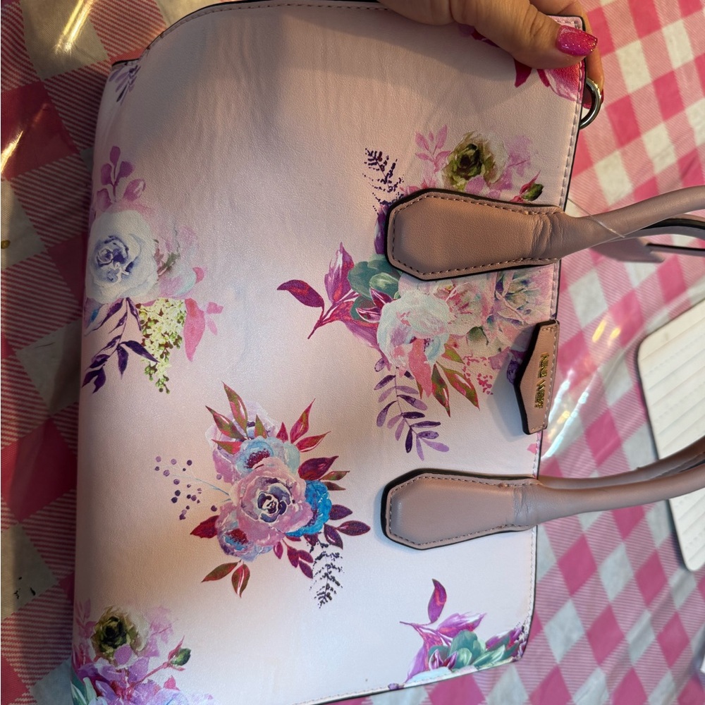 Nine West Pink Satchel with Structured Design